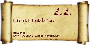 Lichtl Lukács névjegykártya